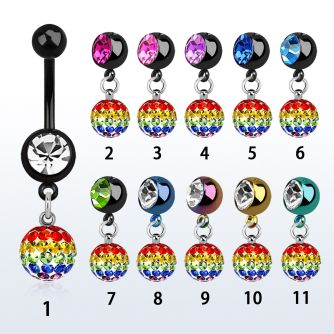 mdkfr8g piercing ombligo acero quirurgico pvd bola lisa 5mm bola joya 8mm bola multi cristal ferido 8mm bandera gay 10mm mayorista
