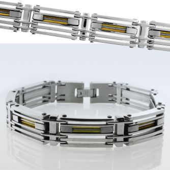 mgb20 brazalete acero inoxidable uniones capa brillo espejo detalles oro distribuidor mayorista