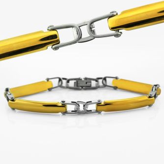 mgb25 brazalecete acero inoxidable oro uniones mate distribuidor mayorista