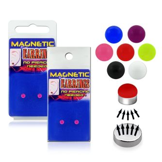 mger15 3mm uv acrylic fake ear ring with silver magnet backing