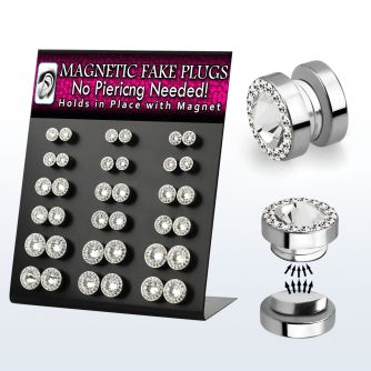 mgmpr16 board of magnetic fake plug w ferido swarovski crystal