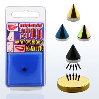 mgptn4 piercing magnetico cono acero quirurgico anodizado 4mm base magnetica color dorado 8mm 1 pieza al por mayor