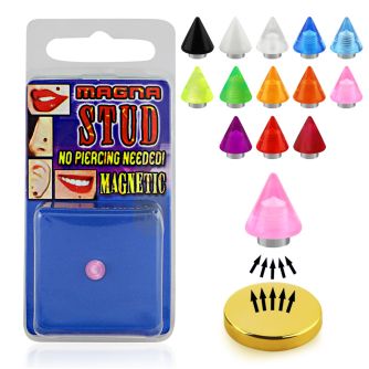 mgvcn5 5mm uv acrylic cone magna stud with magnet backing