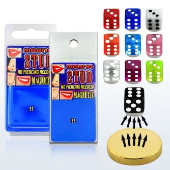 mgvdi4 piercing magnetico cono acrilico uv 4mm base magnetica color dorado 8mm 1 pieza mayorista