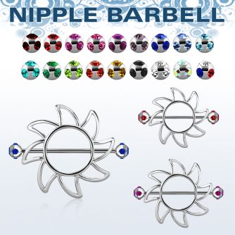 mjnp103 nipple shield w 316l steel barbell w multi jewel balls