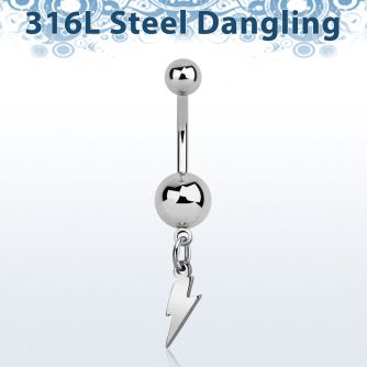 msdlit piercing ombligo acero quirurgico bola acero 5 & 8mm liso colgante acero liso rayo distribuidor mayorista