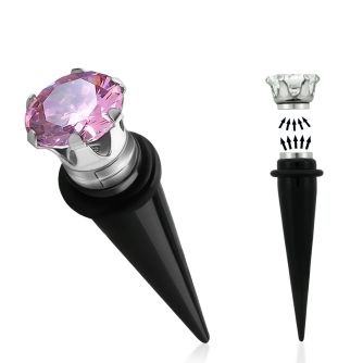 mvtpz6 expansor falso magnetico acrilico negro anillos goma zirconia redonda 6mm distribuidor mayorista