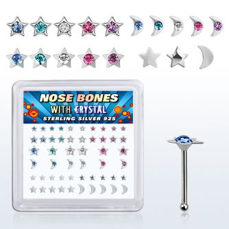 nbbxm8c distribuidor mayorista caja 52 piercing nariz hueso plata 925 0 6mm formas estrella luna al por mayor