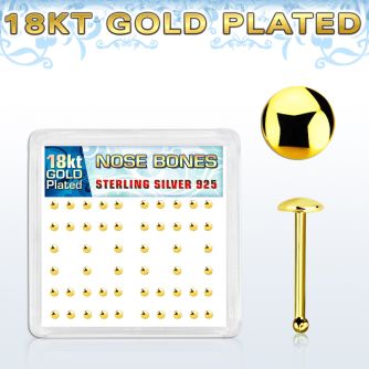 nbmx3rg caja display piercing nariz hueso plata 925 0 6mm oro 18 kts redonda 2mm mayorista