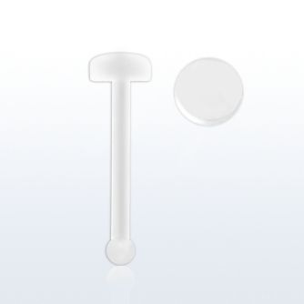 nbrtd clear flex nose bone retainer w 2mm flat disk shaped top