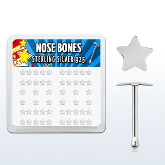 nbsarbx caja display piercing nariz hueso plata esterlina 925 0 6mm estrella plata lisa 3mm venta
