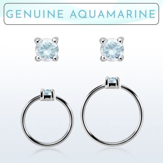 nhge8 aro continuo nariz plata 925 con genuina 2mm aguamarina engastada distribuidor mayorista