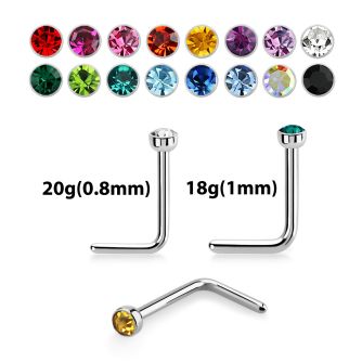 nlc 316l steel nose stud 2mm color