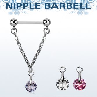 npdl1 barbell pezon acero quirurgico bolas 5mm conectadas zirconita redonda 6mm distribuidor