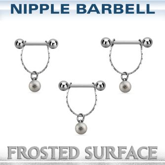 npdl27 banana pezon acero quirurgico bolas 5mm conectadas superficie efecto esmerilado 6mm venta