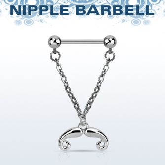 npdl36 barbell pezon acero quirurgico bolas 5mm conectadas traves colgante bigote frances distribuidor mayorista