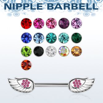 npsh25 barbell pezon acero quirurgico alas cristal unico alas hechas 925 laton plata mayorista