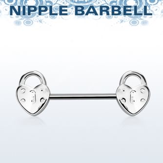 npsh9 316l steel nipple barbell with two locks