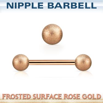 npttfo5 barbell pezon acero 316l pvd oro rosa bolas acero esmerilado 5mm al por mayor