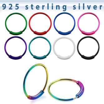 ns03bl color plated silver endless nose hoop with diameter 12mm