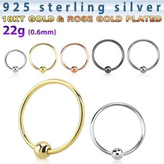 ns05 aro nariz plata esterlina bola 0 6mm 8mm 1 pieza al por mayor