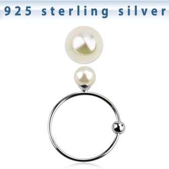 ns06pr3 aro nariz plata 925 0 6mm 10mm bola perla plata 3mm mayorista
