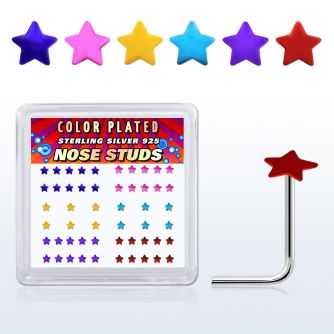 nsxsap caja display piercing nariz l plata esterlina 925 0 6mm estrella 2 3mm distribuidor mayorista