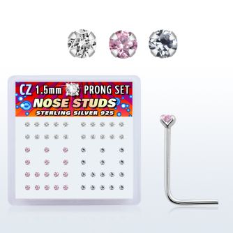 nszbm caja display piercing nariz l plata esterlina 925 0 6mm zirconia redondas venta