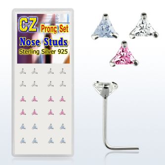 nsztrm caja display 24 piercing nariz l plata esterlina 925 0 6mm zirconia tri 3mm distribuidor