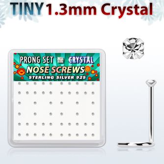 nwp6cx caja display 52 piercing nariz l plata esterlina 0 6mm cristal 1 25mm distribuidor