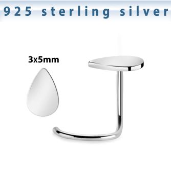 nwvdr 925 sterling silver nose screw teardrop shaped top