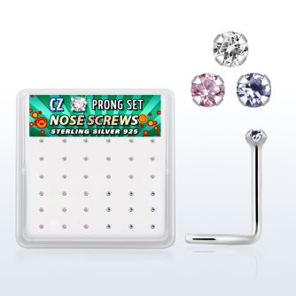nwz15mbx caja display 36 piercing nariz l plata esterlina 925 zirconia redonda 1 5mm mayorista