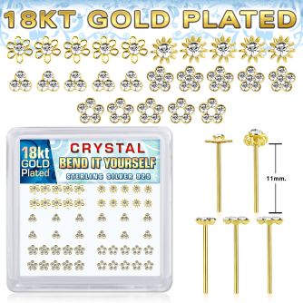 nybxm7cg 18k plated silver bend it yourself nosestuds flower