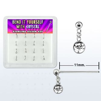 nydc16 caja display 16 piercing nariz doblar tu mismo plata esterlina 925 0 6mm bola cristal claro redondo colgado venta