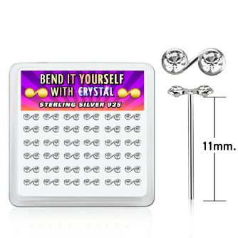 nymsbxc caja display 36 piercing nariz doblar tu mismo plata 925 0 6mm nota musical cristal redondo centro venta