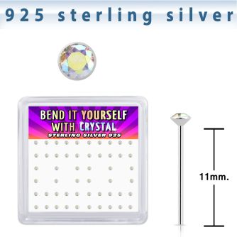 nyrdbxab silver bend it yourself nose studs 22g 52