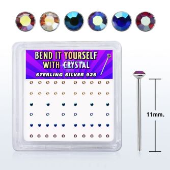 nyrdxabm caja display piercing nariz doblar tu mismo plata esterlina 925 0 6mm cristal redondos recubrimiento ab 1 5mm mayorista