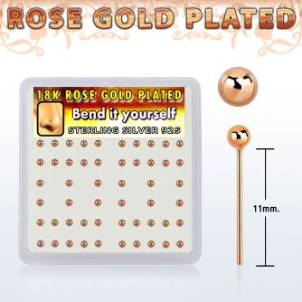 nyxrsb2 box w rose gold silver bend it nose stud w 2mm ball top
