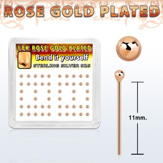 nyxrsb rose gold silver bend it nose studs w 1 5mm ball top