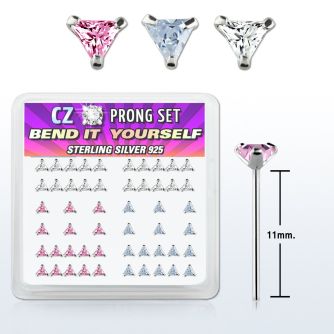 nyzbtm caja display piercing nariz doblar tu mismo plata esterlina 925 0 6mm zirconia tri 3mm distribuidor mayorista