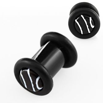 pgmb4 dilatacion plug flare unico acrilico negro logo marmol anillo torico 5mm venta