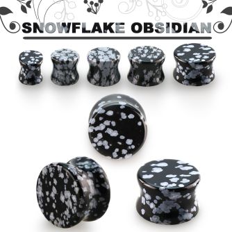 pgsjj dilatacion plug doble flare obsidiana copo nieve al por mayor