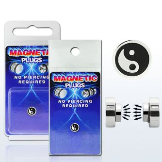 pkmp11 surgical steel magnetic fake plug with yin yang logo