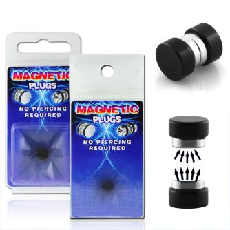 pkmp60 black anodized 316l steel magnetic fake plug w o o rings