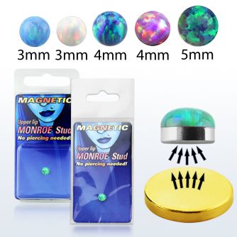 pkmr5 surtido piercings falsos piercing monroe magnetico opalo redondo magnetica color dorado 1 pieza venta por mayor
