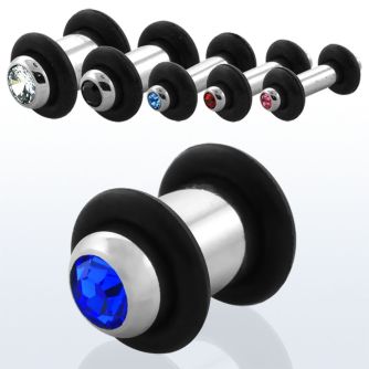 plc dilatacion plug acero quirurgico brillo espejo cristal centro bisel doble anillo goma distribuidor mayorista