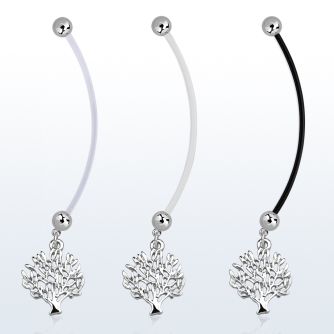 pnd697 pregnancy belly ring w dangling tree of life 