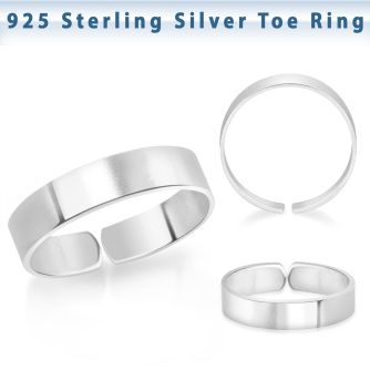 pt510 silver adjustable toe ring smooth