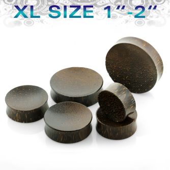 pwbxl xl size palm wood concave double flare plug