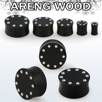 pwkkcb plug doble flare solido madera areng cristal borde distribuidor mayorista